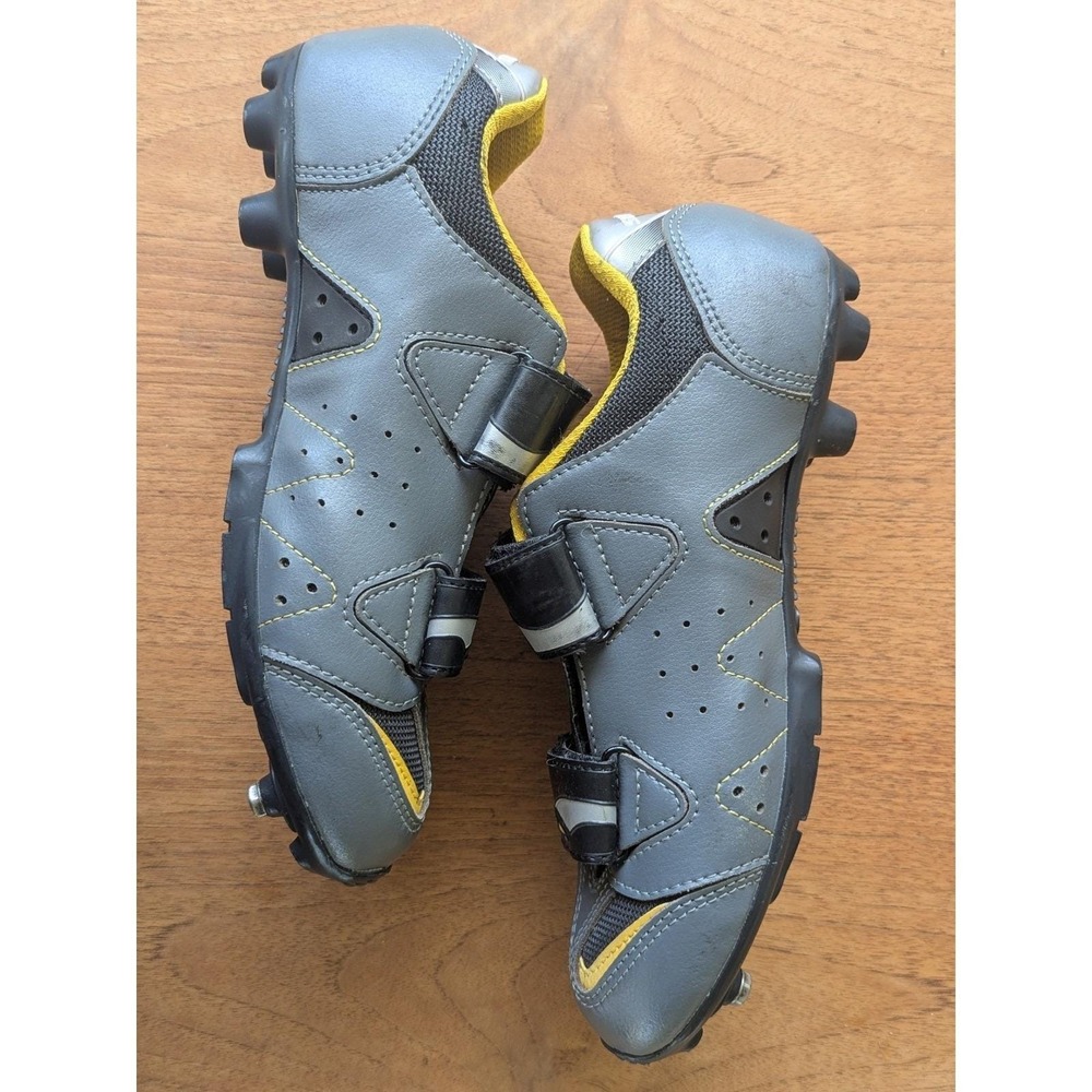 7 Womens EUC Vtg 2002 Shimano SH-M038 Cycling Shoes Grey Yellow MTB Bike 2 Bolt - Picture 6 of 12